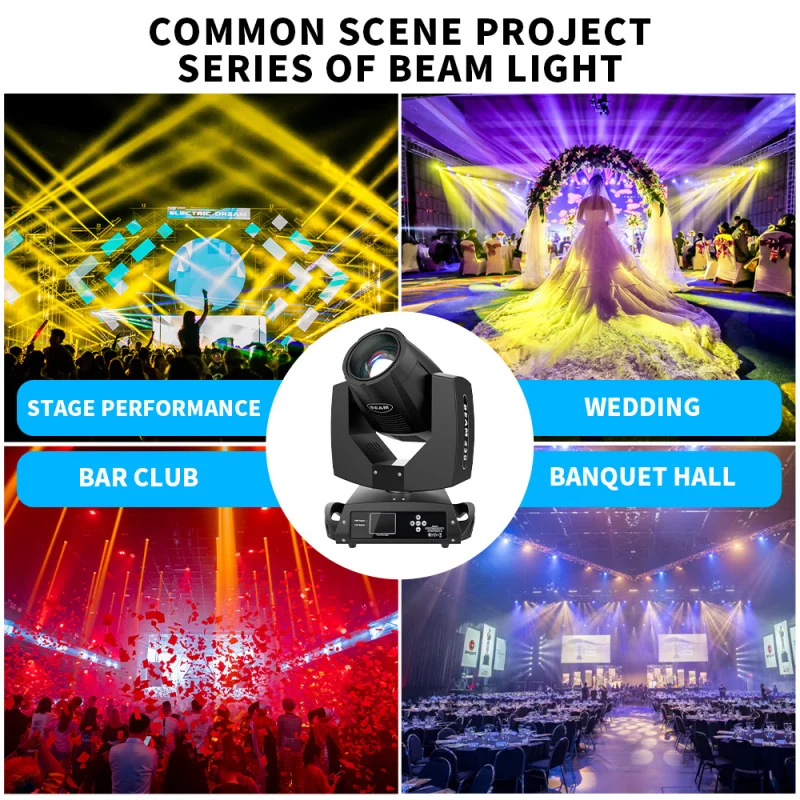 230W Stage Moving Shaking Head Beam Light DMX512 Control Stage Effect Spotlight DJ Music Disco Party Wedding Club Lighting