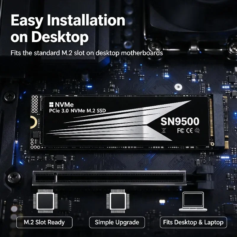 SN9500 SSD M.2 NVMe High Speed Internal Solid State Drive 3500MB/s PCIe 4.0 Gaming Drive Works for Laptop PC Hard Disk