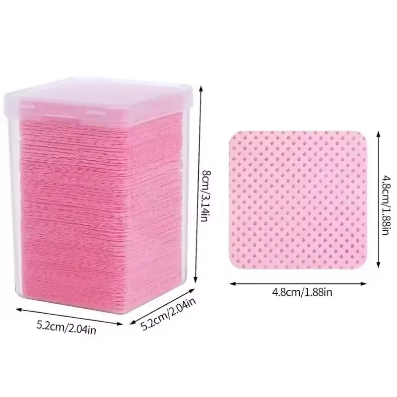 200PCS Disposable Remover Cotton Pad Eyelash Glue Wiper Efficient Cleansing Pad Lint-Free Paper Pad Cleaning Manicure Supplies