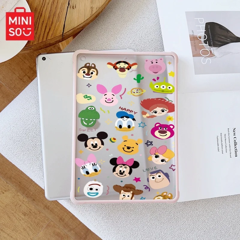 

Miniso Disney cute iPad pink Transparent anti-Drop case, suitable for iPad Pro 2022/2024,iPad Air3/5th,iPad Mini 6,iPad 6/10th