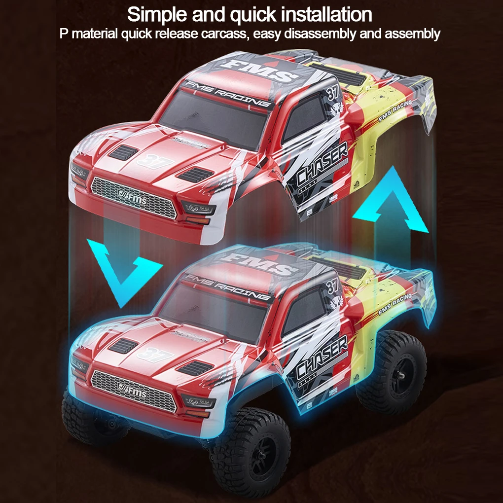 FMS 1:24 FSC24 Chaser Автомобиль с дистанционным управлением дальнего действия RTR Новый высокоскоростной короткий грузовик 4WD Внедорожник Альпинистский автомобиль