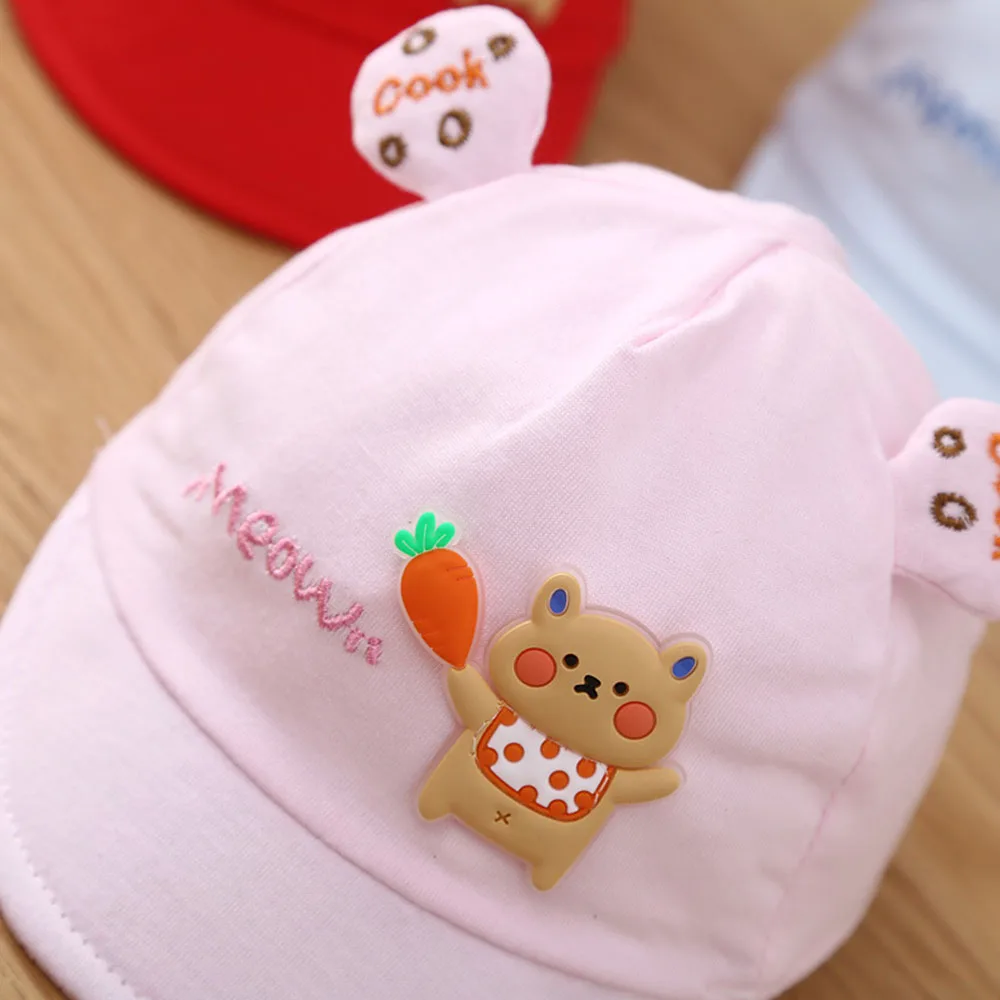 Ins Korean Baby Soft Eaves Caps 0-3 Months Spring And Summer Thin Sun Protection Baby\'s Hats