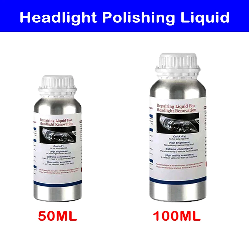 Car Headlight Restoration Polishing Kits Headlamp Scratch Remover Repair Cleaning Agent Remove Oxidation Headlight Polish Liquid