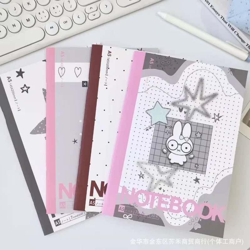 Korean Ins Style A5 Notebook Girl Heart Cartoon Notebook Student Classroom High Value Notepad Horizontal Line Book Notebooks