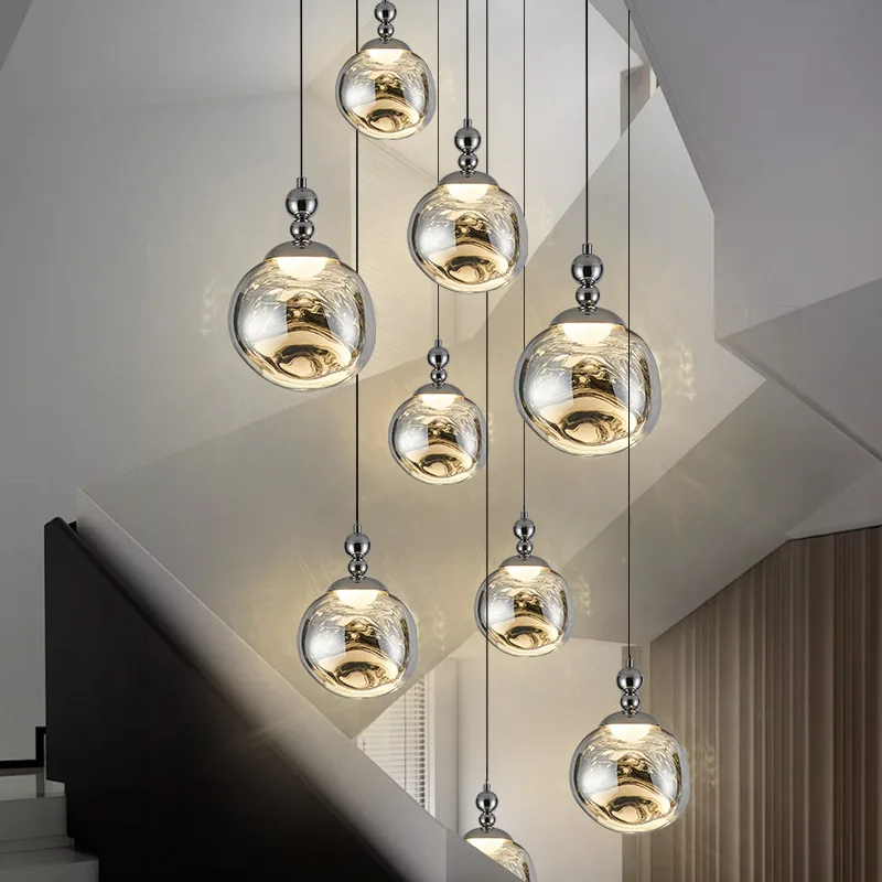 Lifting lava chandelier Hollow duplex loft stair light Creative restaurant Bar bedside premium atmosphere light