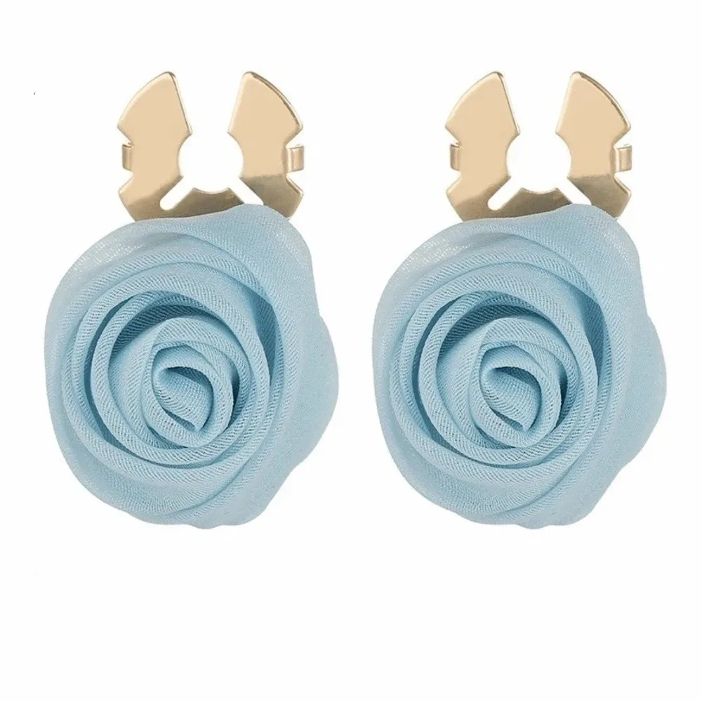2pcs Decorative Detachable Button Covers No Sewing Rose Flower Sleeve Button Clip on Rose Sleeves Clips Cloth