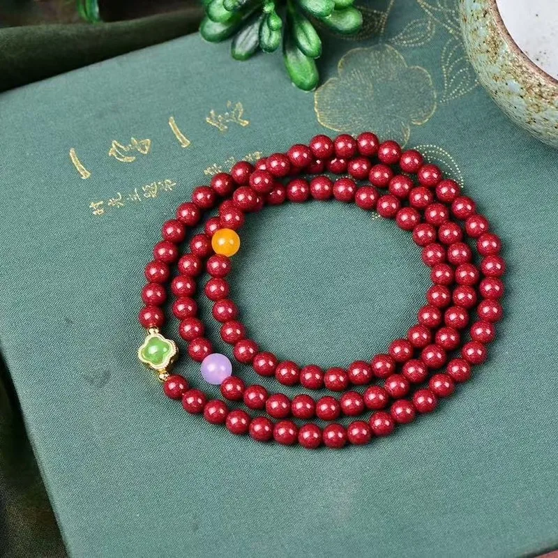 Three-Layer Multi-Layered Purple Gold Sand Bracelet, High-Quality, Both Men And Women, Made From Natural Ore