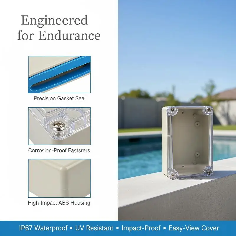 Waterproof Electrical Circuit Enclosure Box IP65 Transparent Durable ABS Housing for School STEM Electronic Experiment Projects