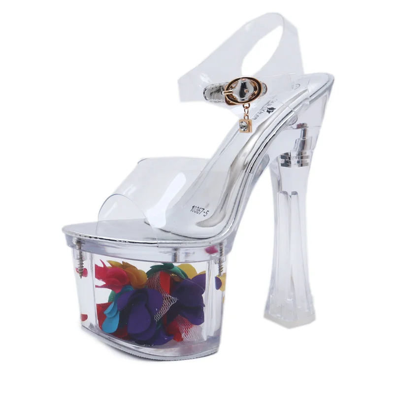 2024 Transparent Women\'s Shoes Pole Dance Sandals Stripper Sexy Classic Fetish High Heels Water Proof Summer Platform Party Club