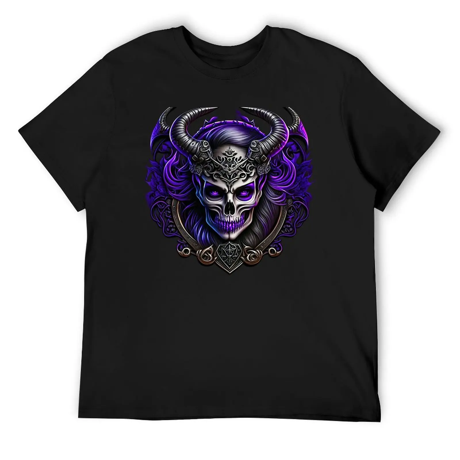 Skull Girl 12 Woman Tattoo Horns Purple T-Shirt oversized t shirt custom t shirt sweat mens fashion