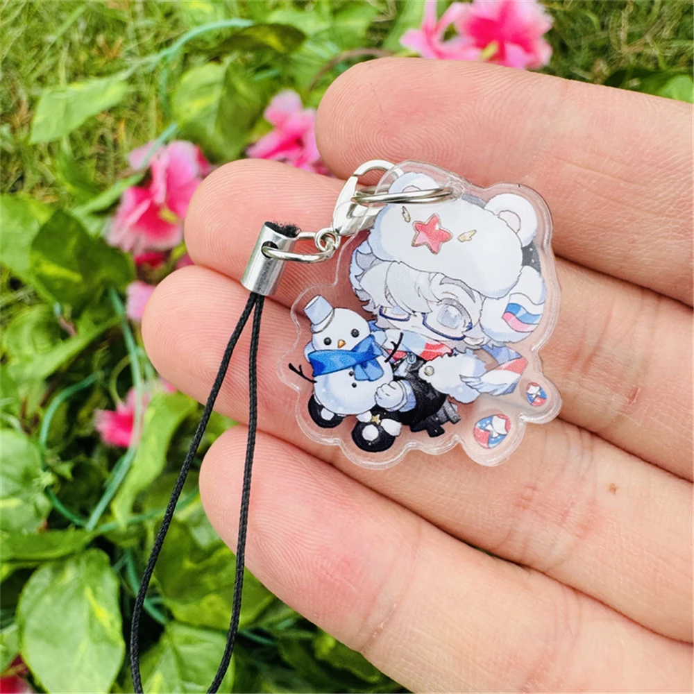 애니메이션 국가 사람들 미국 영국 프랑스 중국 러시아 코스프레 의상 휴대폰 펜던트 액세서리 소품