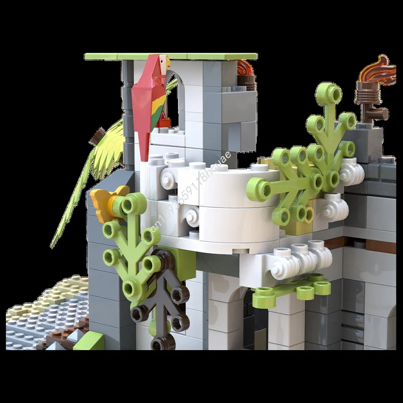 1577pcs MOC Lime Tower Pirates Building Blocks Christmas Gift Innovative STEM Assembly Project Kit Perfect for Developing Skills
