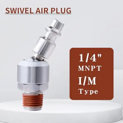 1pc 1/4'' NPT Pneumatic Rotary Joint Aluminum Alloy 360° Rotation Pneumatic Quick-Connect Swivel Air Hose Replacement Fittings
