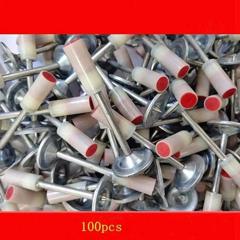 100Pcs Building Fire Nail Silencer Integral Round Steel Nail Install Accessories 32mm/42mm Steel Nail For Manual Steel Nails Gun