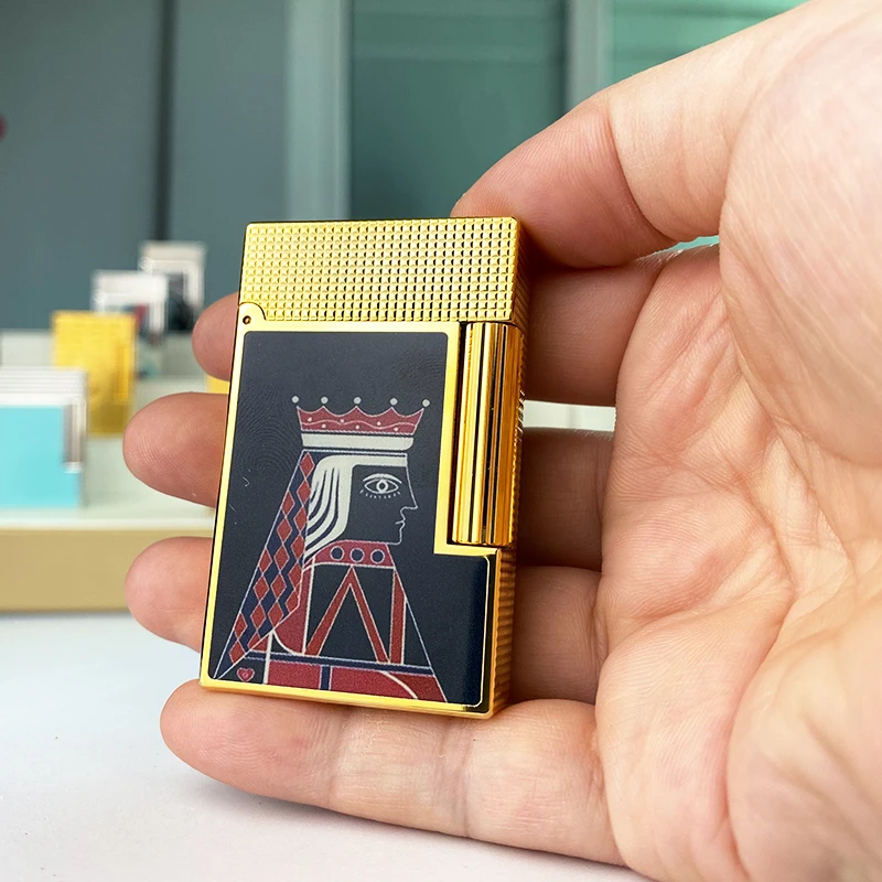 

Новая памятная серия, роскошная бутановая зажигалка с одним и двойным пламенем, плоский тон, натуральная краска для курильщика L2, серия 19012