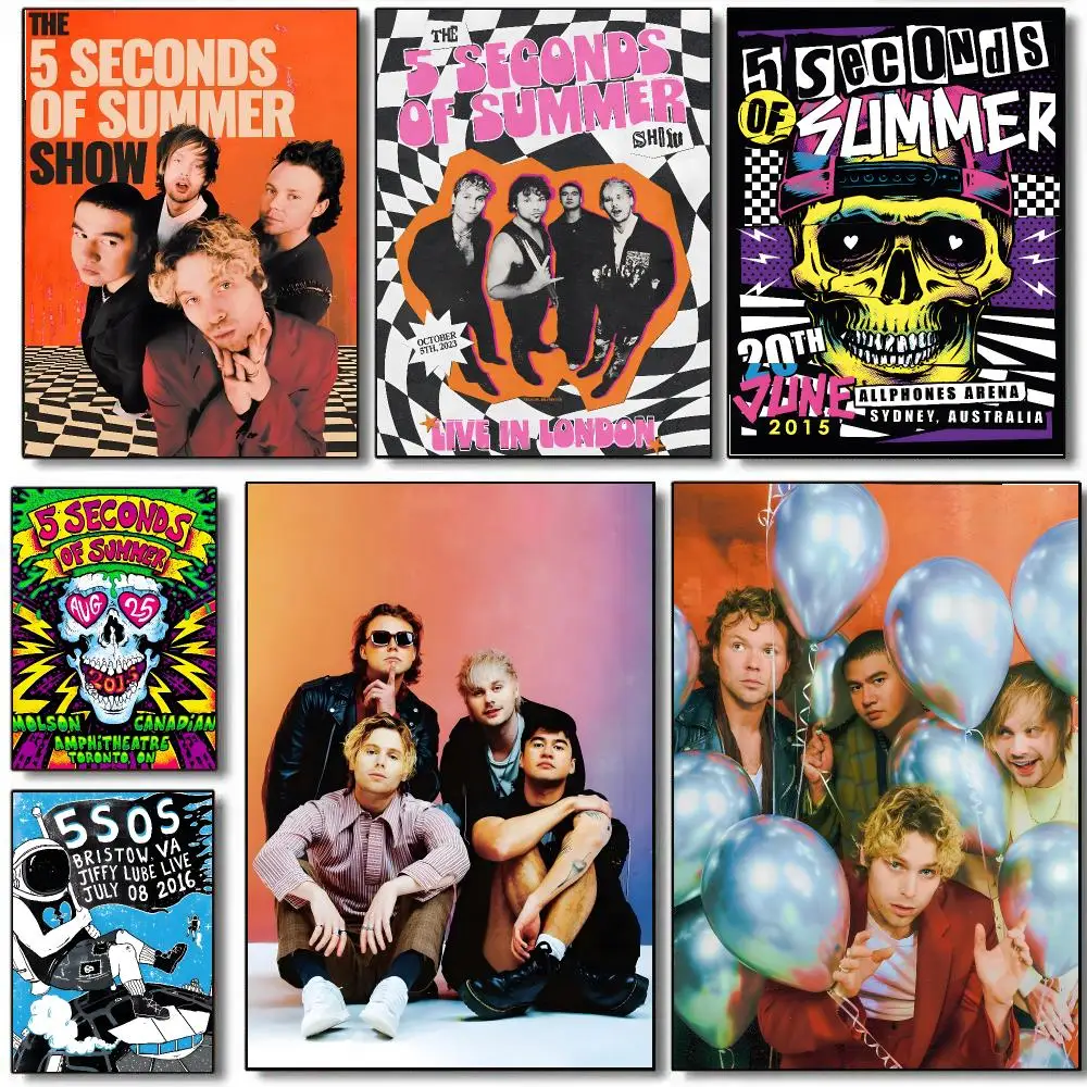 Band 5 S-seconds Of Summer Poster HD Waterproof Aesthetic Wall For Home Decor Trendy Durable Easy To Apply Art