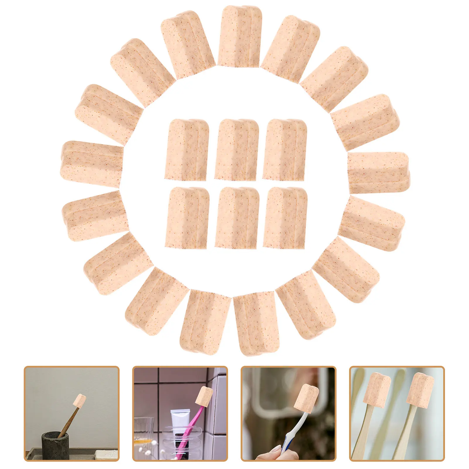 50Pcs Toothbrush Head Covers Universal Travel Toothbrush Covers Eco Friendly Wheat Straw Reusable Hygienic