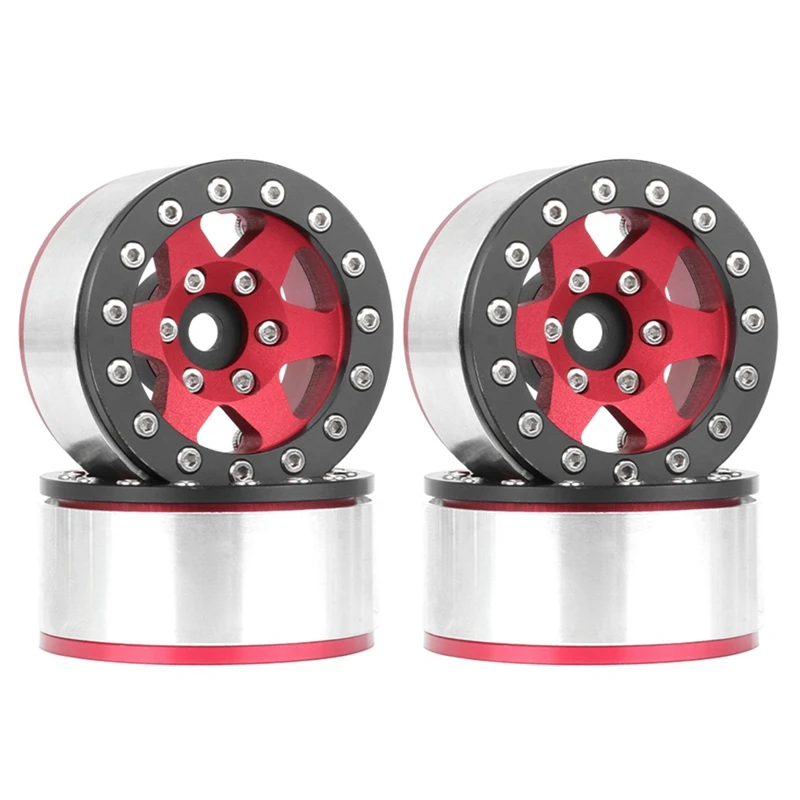 Red Black Edge 1.55 Inch Metal Wheel Tire Climbing Car AX90069 For JIMNY CC01 Durable Easy Install Easy To Use