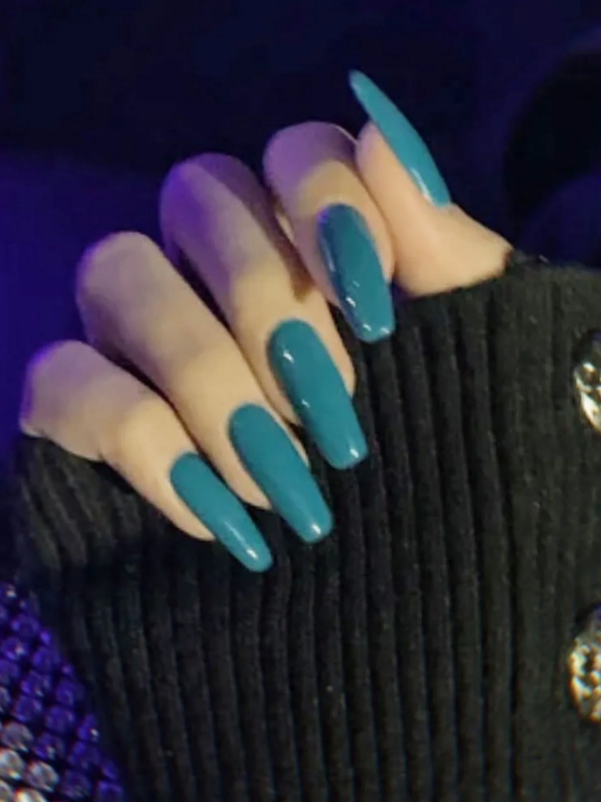 

Горячая девушка, длинные Т-образные наклейки для дизайна ногтей, носимые, готовые продукты, чистый цвет, Peaco een, трансграничные морские накладные ногти