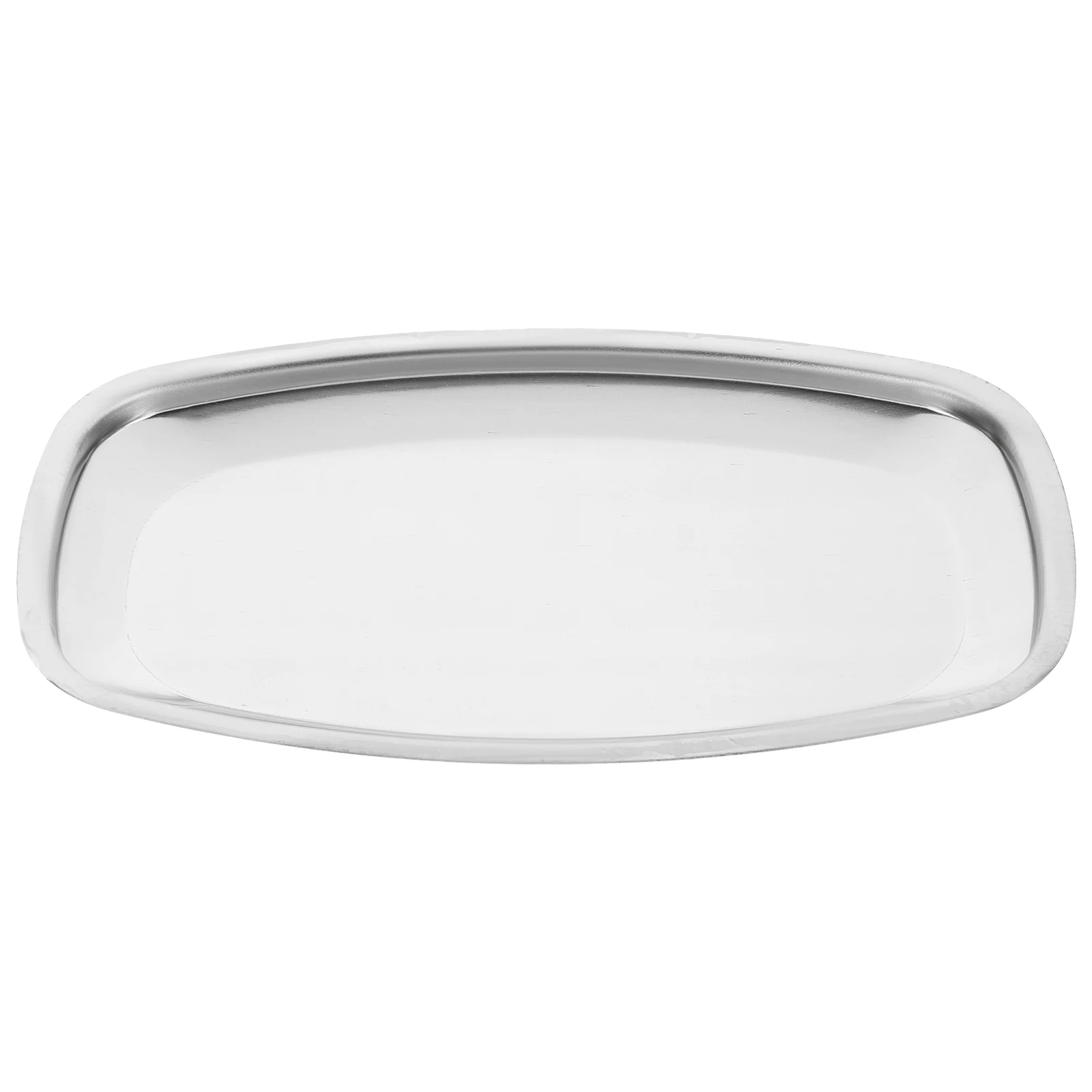 

Stainless Steel Tray Practical Food Storage Snack Fruit Tray Portable Lightweight Serving Dish Rectangular Plate Simple Design