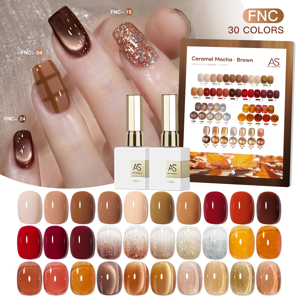 

30Pc Tpo Free UV Gel Brown Cappuccino Cat Eye Gel Nail Polish Set Soak Off Gelpolish Nail Art Varnish Manicure Gel Lacque Kit