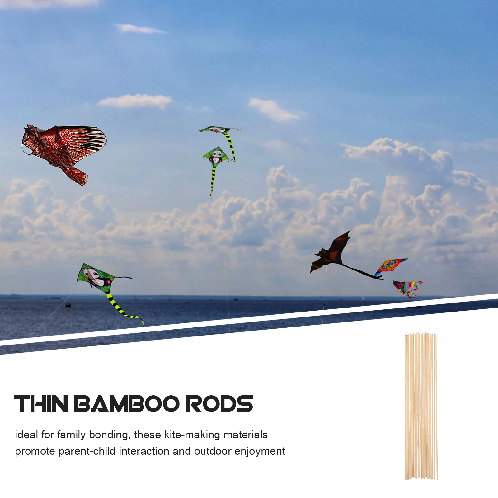20 stuks bamboestangen voor het maken van lichtgewicht dunne stokken diy vlieger maken kit glad veilig buiten familieplezier activiteit vlieger