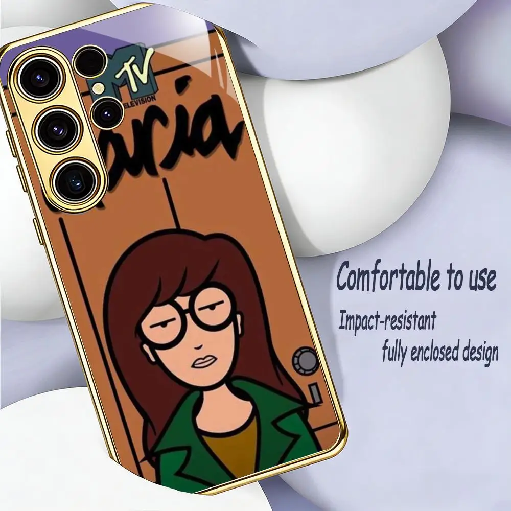 Daria classic anime girl fashion design Phone Case For Samsung S26 S25 S24 S23 S22 S21 Plus Ultra FE Edge Electroplated glass