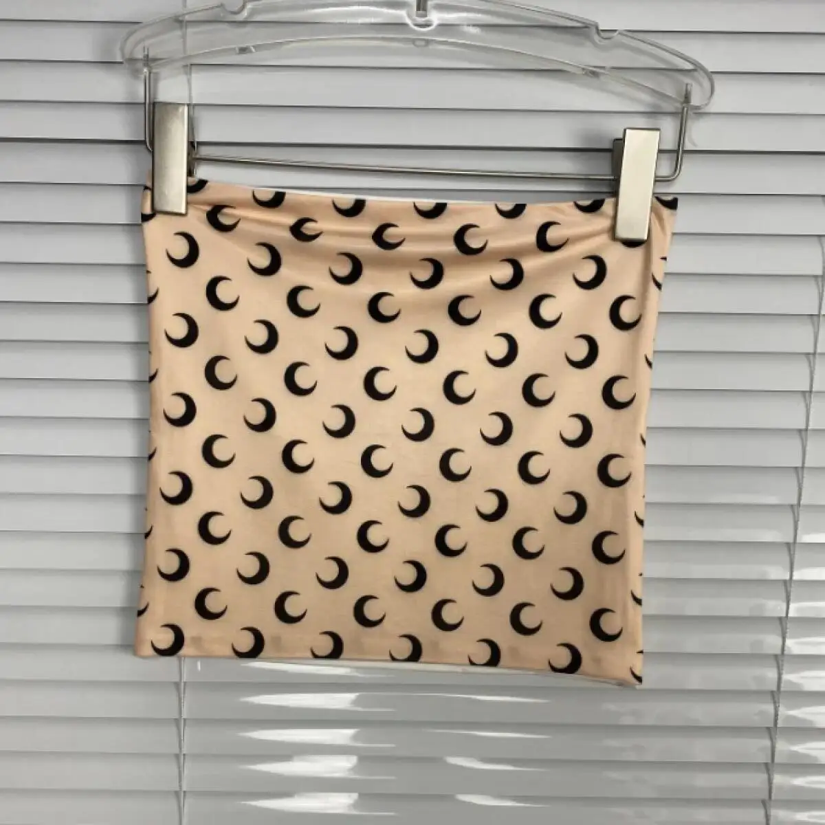 

Korean Style Strapless Top Women Short Body Moon Print Elastic High Street Sexy Summer Versatile Outwear