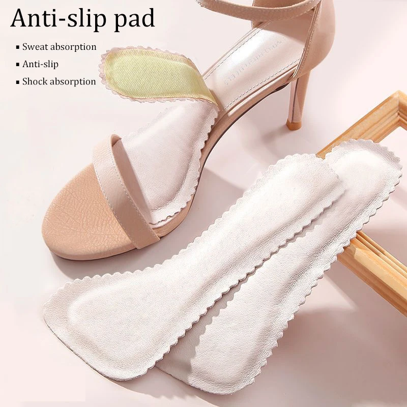 Plantillas autoadhesivas de cojín suave, pegatinas antideslizantes, plantillas ortopédicas transpirables para sandalias de mujer, zapatos de tacón alto