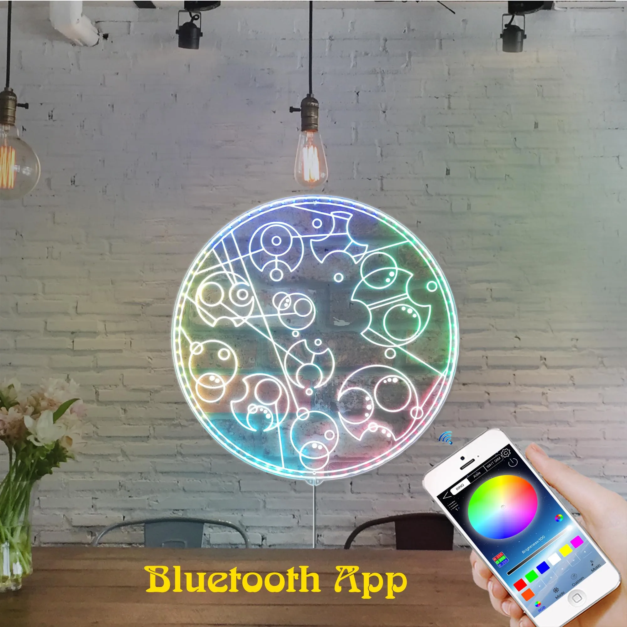Custom Doctor Who Gallifreyan Neon LED Sign, Gamer Night Light LED Sign, Game Room Neon Sign