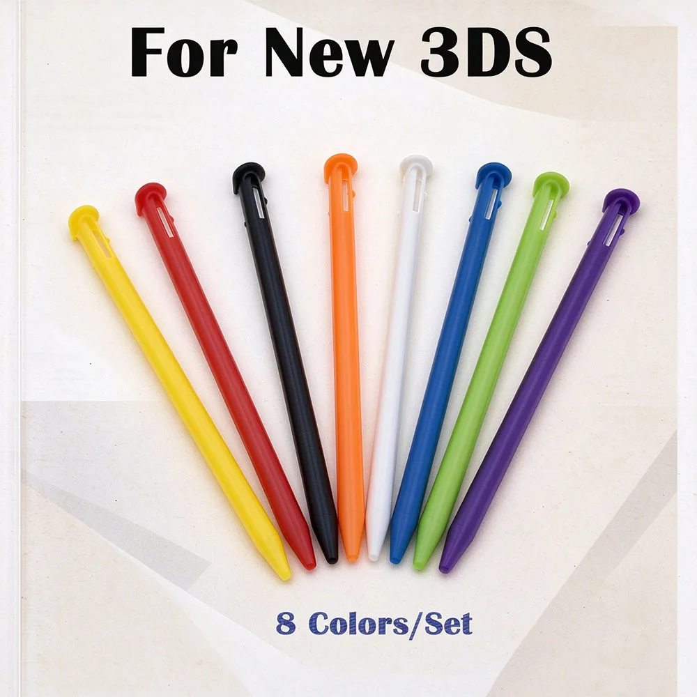 1Set 8Pcs Multi Color Plastic Touch Screen Stylus Pen For New 3DS, Replacement Touch Pen For New 3DS Game Console Repair Parts