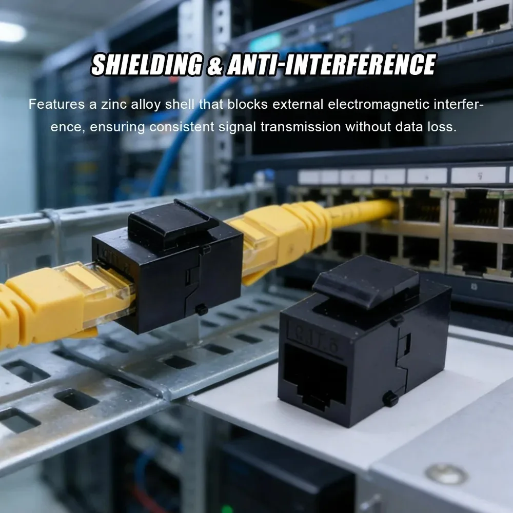 CAT6 RJ45 Standard T568A/T568B Network Module Slot Insert Keystone Gigabit LAN Coupler Plug for Internet Jack Ethernet Connector