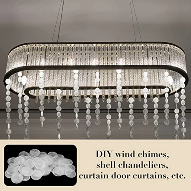 Imagem -05 - Rodada Natural Shell Branco Shell Conchas para Wind Chimes Jóias Decoração de Casa 60 Pcs Buracos