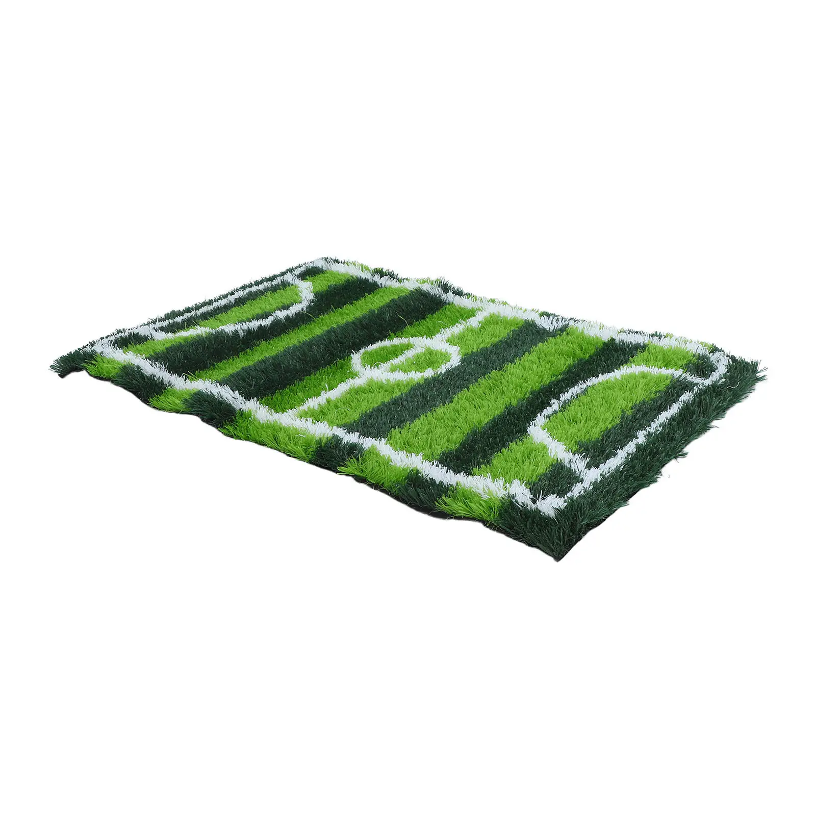Soccer Rug Green Artificial Turf Mat Non-Slip Realistic Grass Design Bedroom Play Area Indoor Outdoor Safe Comfortable
