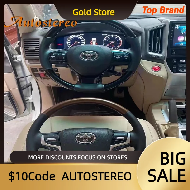 Car Style Steering Wheel For TOYOTA LAND CRUISER LC200 2008-2020 VX GX Size Prado 150 2010-20 Control Coupe Version Suitable SP
