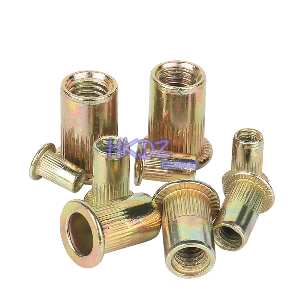 Rivnut Flat Head Threaded Rivet Insert Nutsert Cap Rivet Nut M3 M4 M5 M6 M8 M10 M12 Carbon Steel Tuerca de Remache