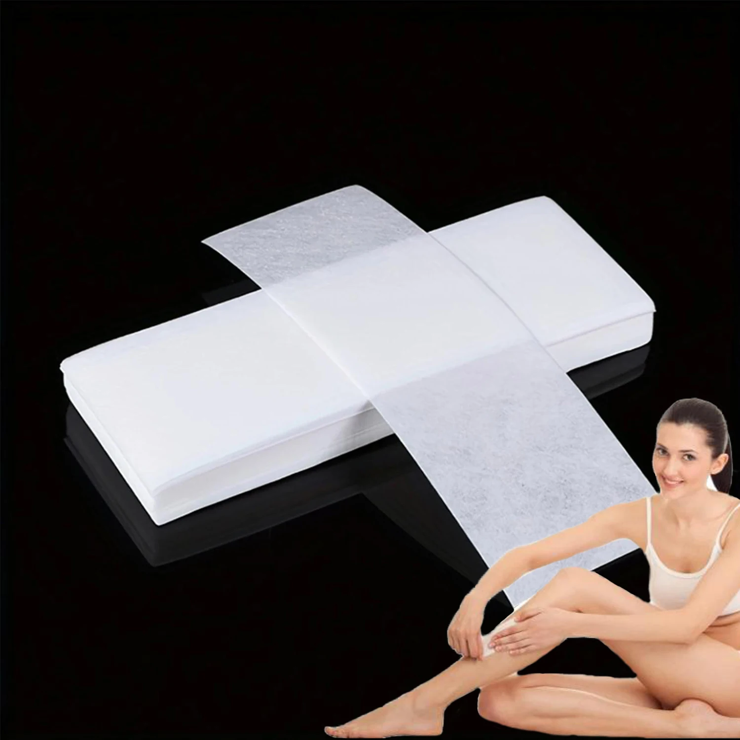 100PCS Professional Beauty Wax Strips Hair Removal Non-Woven Nail Art Hands Face Body Bikini Hair Removal Wax Paper