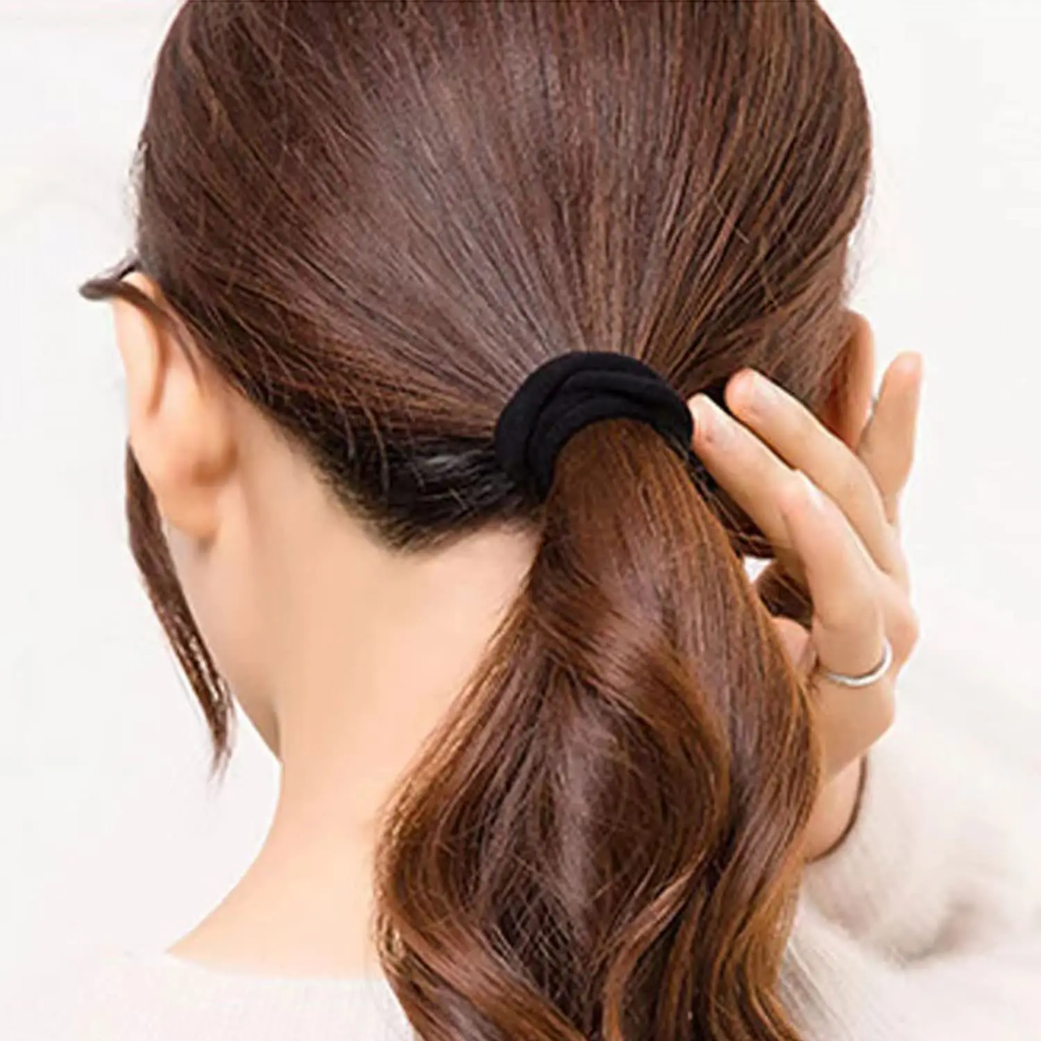 50Pcs Elastic Hair Ties For Women Ponytail Holder Scrunchies Seamless Soft Rubber Hair Bands Black Hair Accessories Headdress