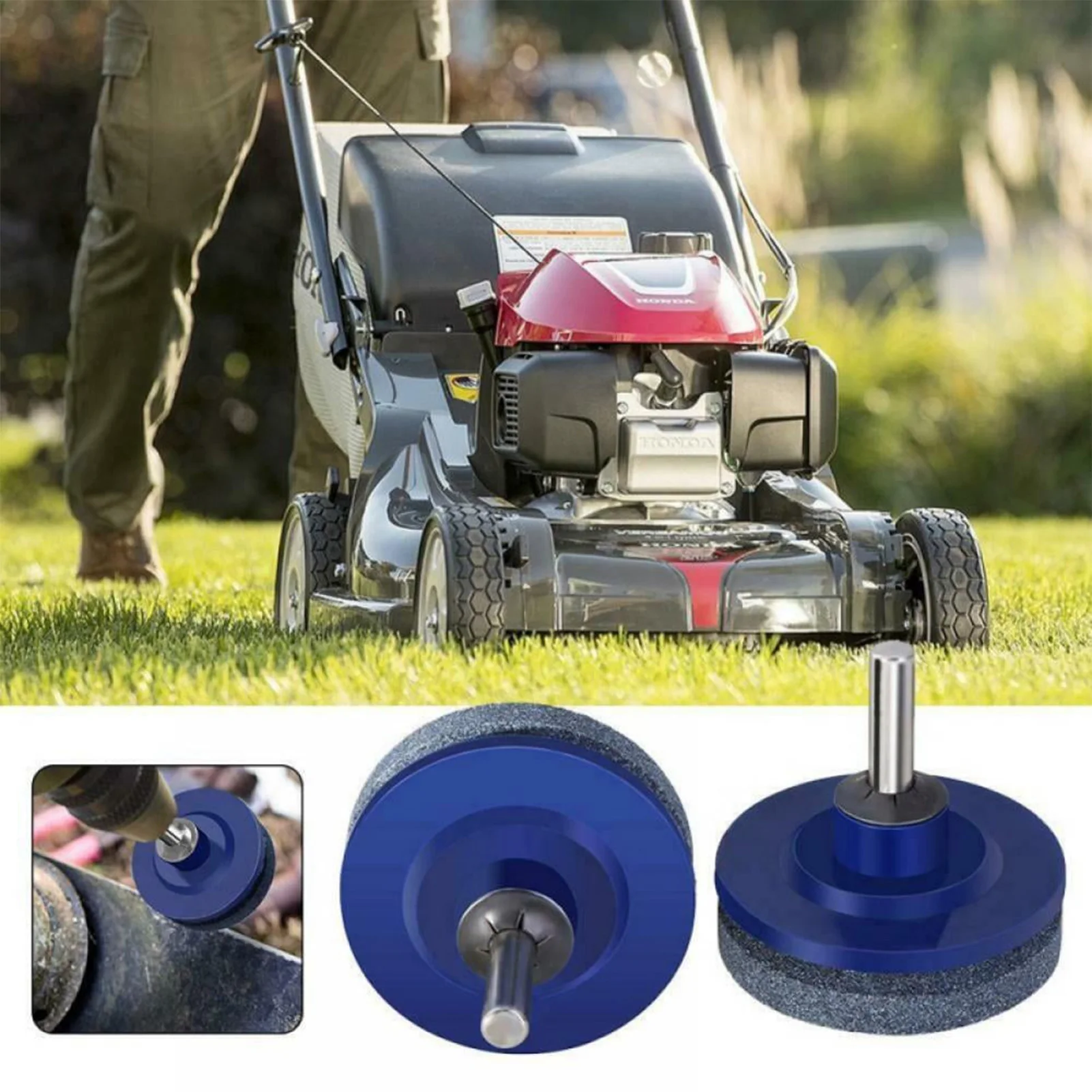Corundum Lawn Mower Blade Sharpener Universal Wear Resistant Blade Sharpener for Power Drill Hand Drill