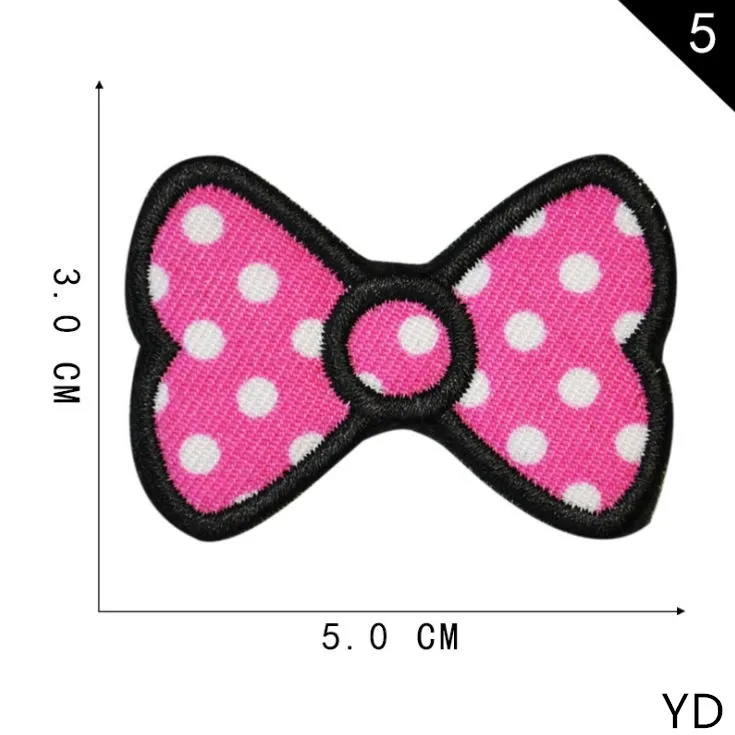 Fast Shipping 10 Pcs Bow Crown Embroidered Patch Iron On Motif Applique Hat Bag Shoe Clothing Decor Repair DIY Accessory