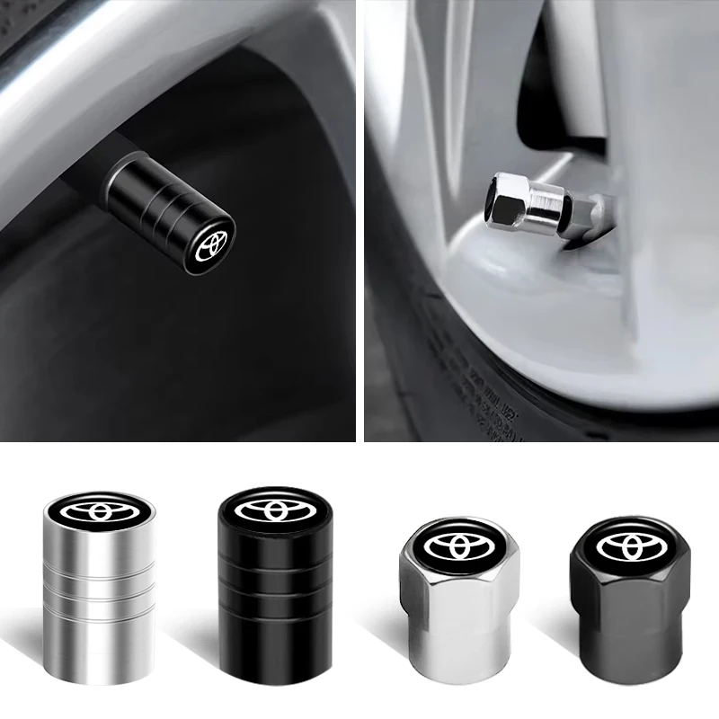 4Pcs Metal Car Wheel Tire Valve Caps For Toyota GR Sport Corolla Camry RAV4 Hilux Yaris Prius CHR Prado Auto Air Stem Dust Cover view 4