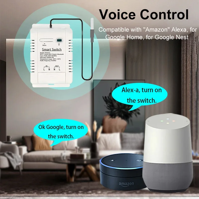 Imagem -02 - Interruptor de Temperatura Inteligente Tuya com Monitoramento do Consumo de Energia 20a 4000w Rf433 Termostato Inteligente Compatível com Alexa