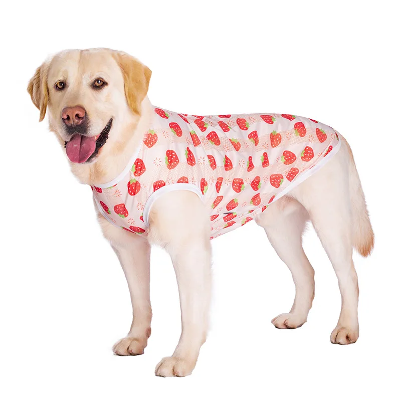 Big Dog Summer Thin Full Print Vest Summer Clothes For Medium And Large Dogs Golden Retriever/Dog clothing