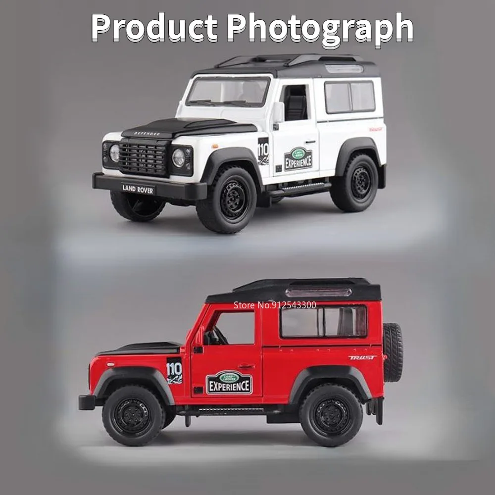 1/32 Land Rover Defender Toy Car Model Diecast Strong Durable with Pull Back Function Toys Vehicles Boy Birthday Collection Gift