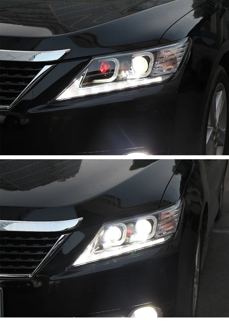 Suitable for 12 Models 7th Generation New Camry Headlight Assembly Modified LED Angel Eye Daytime Running Light Lens Xenon Lamp