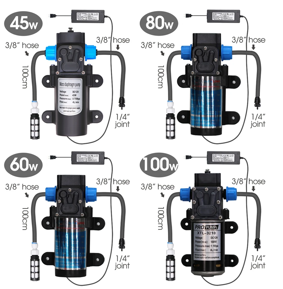 30M-5M samozasysająca pompa 360 ° Free-bend Mist Bass zraszacz System chłodzenia Quick Push Connector Heavy Duty Stake Watering zestawy do