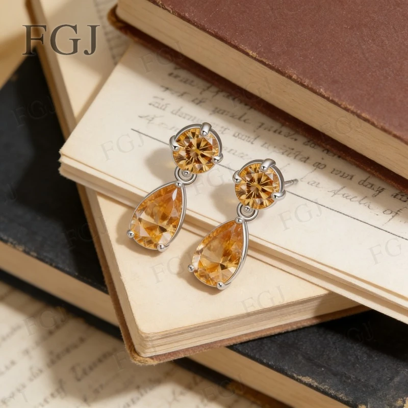 

Серьги-гвоздики из муассанита, серебро 925 пробы, круглые и грушевидные, сертифицированные GRA, разноцветные на выбор, изысканные ювелирные изделия для подарков на День матери