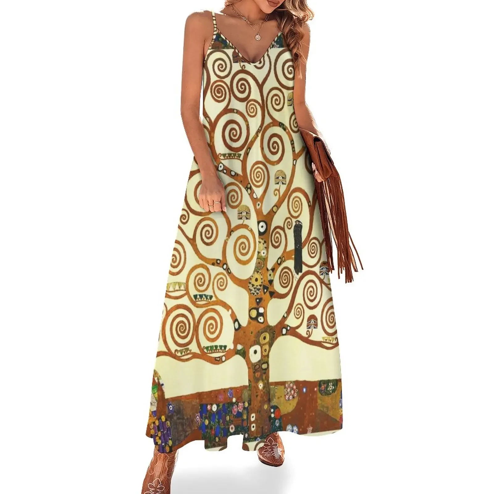 

HD The Tree of Life, 1905 by Gustav Klimt - HIGH DEFINITION Sleeveless Dress Long dress summer dress woman 2025 trendy