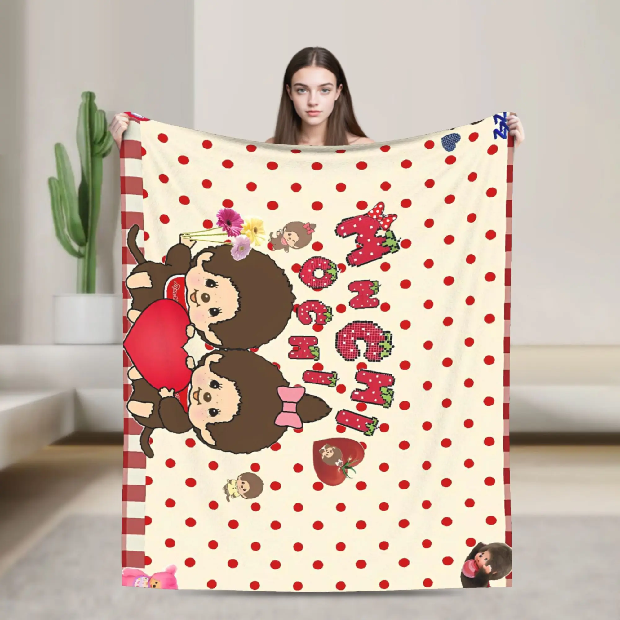 Super Warm Blankets Kids Adult Picnic Cute Monchichis Throw Blanket  Flannel Bedspread For Couch Chair Sofa Bed Cover