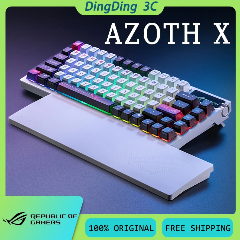

Беспроводная механическая клавиатура ROG Azoth X с ручкой и экраном, 3 режима, низкий уровень шума, длительный срок службы батареи, пользовательская игровая клавиатура для киберспорта